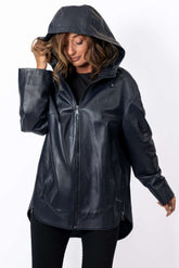 Women's leather jacket Elitsa Blue